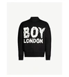 BOY LONDON SCRIBBLE LOGO-INTARSIA KNITTED JUMPER