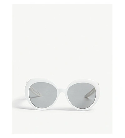 Balenciaga Bb0024s Round-frame Sunglasses In White