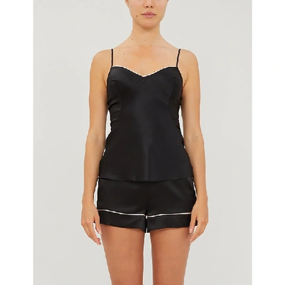 Agent Provocateur Classic Silk-satin Pyjama Shorts In Black