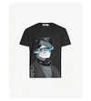 Valentino Vu V-face Ufo Printed Cotton T-shirt In Black
