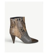 ISABEL MARANT LATTS SNAKE-PRINT LEATHER ANKLE BOOTS