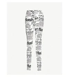 MSGM TEXT-PRINT HIGH-RISE STRAIGHT COTTON TROUSERS