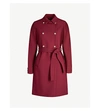 TED BAKER MIRRORED-BUTTON DOUBLE-BREASTED WOVEN COAT