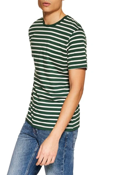 Topman Harry Stripe T-shirt In Green Multi