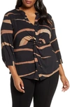 NIC + ZOE ABSTRACT ANIMAL TWIST FRONT TOP,F191632W
