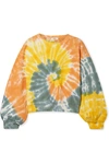 AGOLDE TIE-DYED CROPPED COTTON-JERSEY SWEATSHIRT