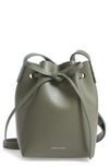Mansur Gavriel Mini Mini Leather Bucket Bag - Grey In Natural