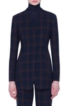 AKRIS PLAID LONG JACKET,462900061566