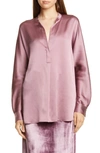 Vince Relaxed-fit Long-sleeved Blouse In Amarena