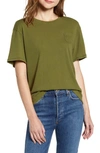 Alex Mill Laundered Cotton Pocket Tee In Army Olive