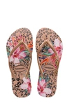 Havaianas Slim Animal Floral Flip Flops In Crocus Rose