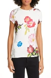 TED BAKER DILILAH FLORAL TEE,WMB-DILILAH-WH9W