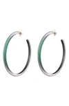 Alexis Bittar Large Skinny Hoop Earrings In Black Forest