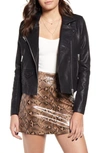 Blanknyc Semi-fitted Faux Leather Moto Jacket In Bare Minimum