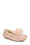 Ugg Dakota Water Resistant Genuine Shearling Pompom Slipper In Quartz Suede