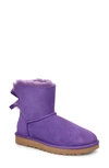 Ugg Mini Bailey Bow Ii Genuine Shearling Bootie In Violet Bloom Suede