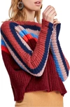Free People See The Rainbow Sweater In Wine