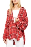 Free People Hidden Valley Woven Plaid Shirt In Red