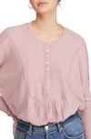 Free People Leo Henley Tee In Rose