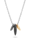 JOHN HARDY CLASSIC CHAIN HAMMERED SPEAR TWO-TONE PENDANT NECKLACE,NZS905534BLSBNX16-18