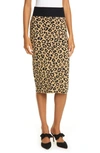 VERONICA BEARD BETHEL LEOPARD JACQUARD WOOL PENCIL SKIRT,1907KN4719324