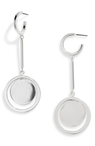 Jcrew Circle Swing Earrings In Silver Mirror