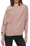 Allsaints Elle Snap-detail Sweater In Sorrel Pink