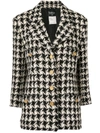 Chanel Houndstooth Blazer In Black