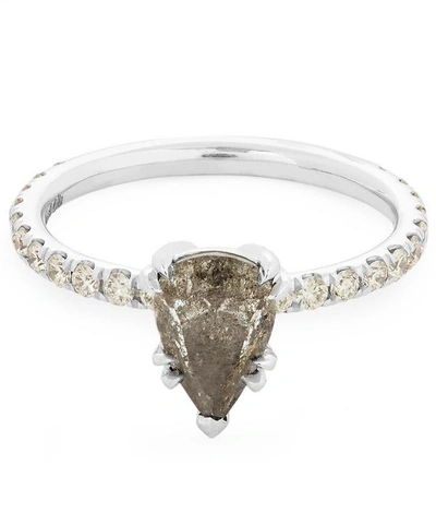 Anna Sheffield White Gold Eleonore Delicate Grey Diamond Pave Ring