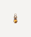 ANNOUSHKA 18CT GOLD MYTHOLOGY CITRINE BEETLE SINGLE EARRING DROP,000628845