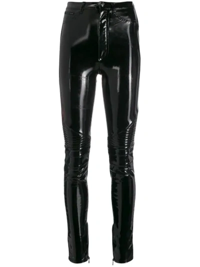 Philipp Plein Coated Skinny Leg Jeggings In Black