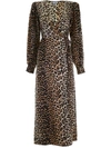 GANNI LEOPARD-PRINTED WRAP DRESS,11033936