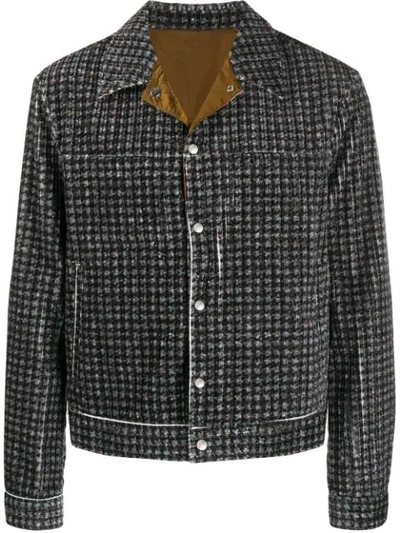 Emporio Armani All-over Print Jacket In Grey