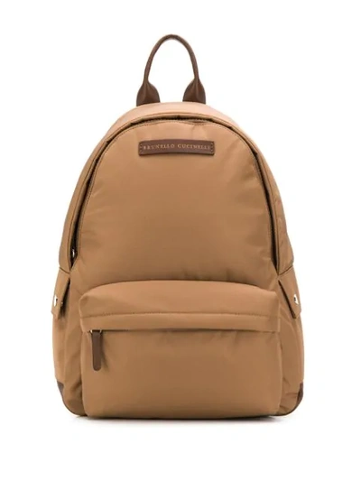 Brunello Cucinelli Logo Zipped Backpack - 棕色 In Ch624