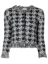 OSCAR DE LA RENTA HOUNDSTOOTH CHECK TWEED JACKET