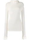 PHILOSOPHY DI LORENZO SERAFINI LACE-TRIMMED KNITTED TOP