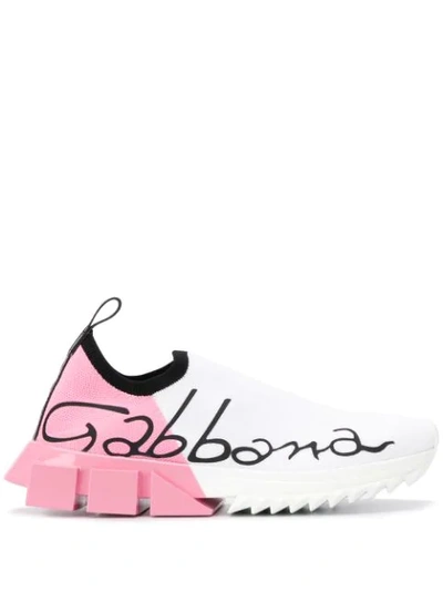 Dolce & Gabbana Pink Sorrento Crystals Sneakers Shoes main image 0
