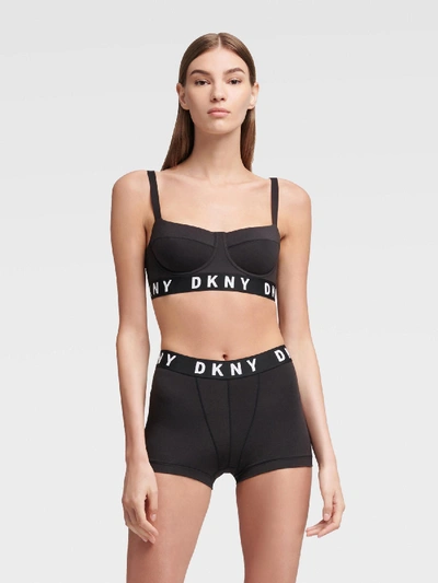 Donna Karan Dkny Women's Cozy Boyfriend Boxer Brief In Black