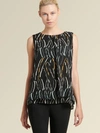 DONNA KARAN PRINTED PLEATED TOP,795733213734