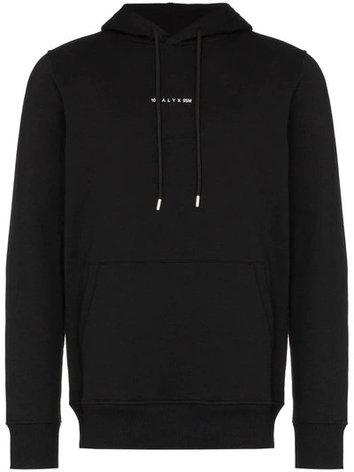 Alyx 1017  9sm Logo Embroidered Hoodie - 黑色 In Black