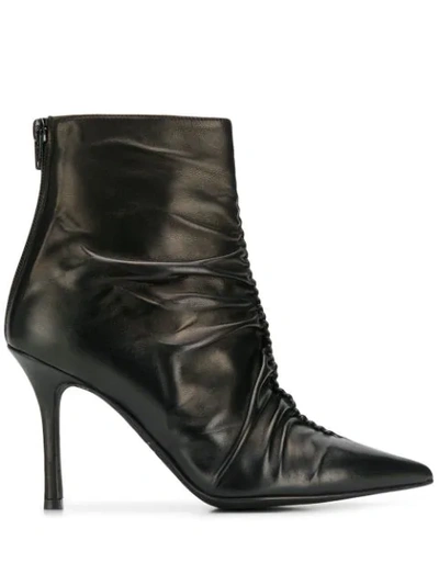 Marc Ellis Ruched Ankle Boots In Black