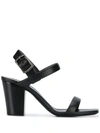 SAINT LAURENT SAINT LAURENT CHUNKY HEEL SANDALS - 黑色