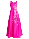 AHLUWALIA Embellished A-Line Silk Gown