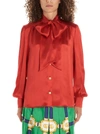 Gucci Pussy-bow Neck Blouse In Red