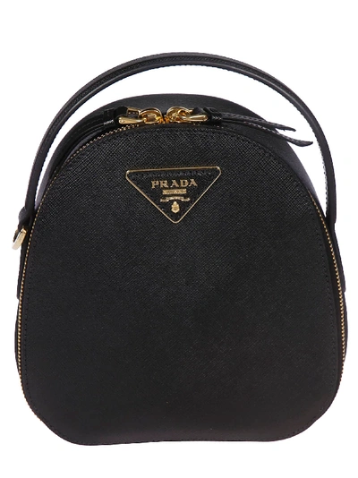 Prada Odette Logo Backpack In Black