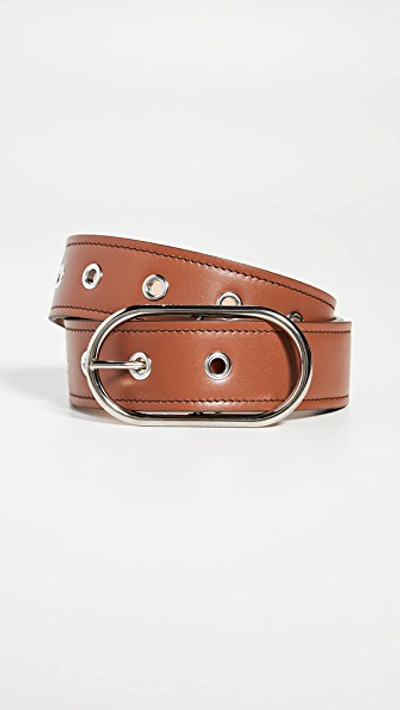 Acne Studios Masculine Large Logo-buckle Leather Belt In Almond Brown