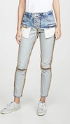 BEN TAVERNITI UNRAVEL PROJECT Corset Inside Out Skinny Jeans