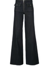 Cinq À Sept Azure Front High-rise Wide-leg Crop Jeans In Blue