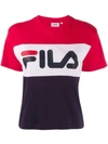 Fila Logo Cotton Jersey T-shirt In Blue