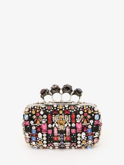 Alexander Mcqueen Jewelled Embroidery Four Ring Box Clutch